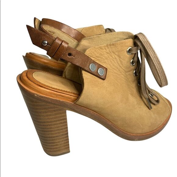 🚨 Rag & Bone Trafford Nubuck Slingback Lace up Peeptoe Booties - Picture 7 of 13